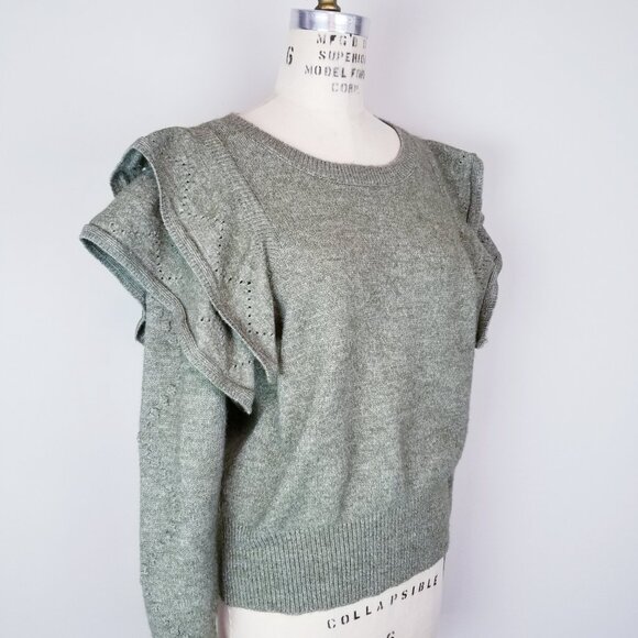 Grey Collective Sage Green Layered Long Sleeve Knit Sweater * Ladies size Large - Picture 5 of 8